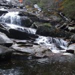 Water flowing over rocks