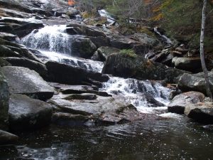 Water flowing over rocks