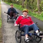 Mother & Daughter riding AOA's trikes on the rail trail.