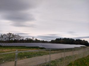 solar array behind fence