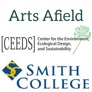 The Arts Afield, CEEDS (Center for the Environment, Ecological Design, and Sustainability), and Smith College logos