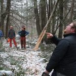 Volunteers at the Bradley Sanctuary in the snow